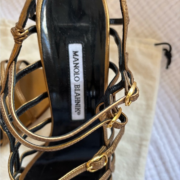 Manolo Blahnik dark golden sandals size 39 1/2 - Picture 4 of 6